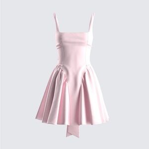 Emi Pink Bow Mini Dress